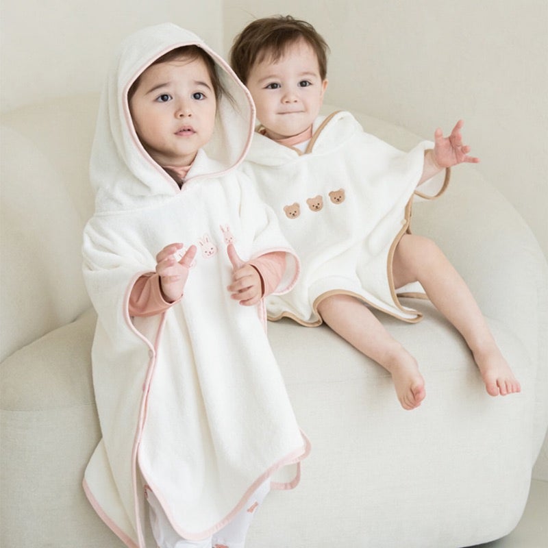South Korea Baby Ins Children Bath Towel Cloak Cotton Absorbent Bathrobe Cute Cartoon Home Beach Beach Bath Towel - Image 3