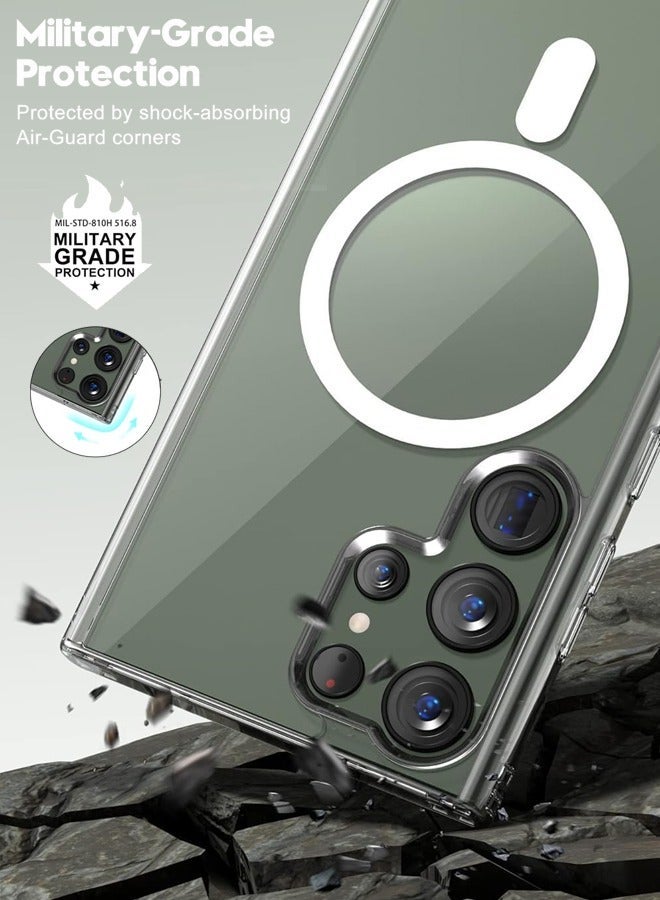 TEAM LUXURY Samsung Galaxy S24 Ultra Clear Case Cover Protector with Support Magsafe Charger (Clear)  - Image 2