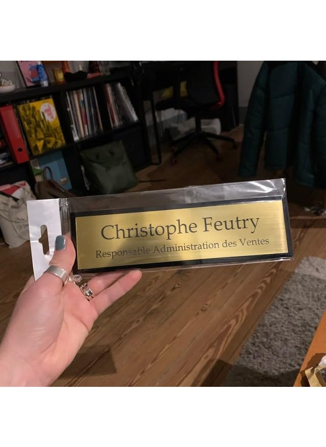 TEAKWOOD House Nameplate Rectangle shape Gold and Black Mandella Golden Brushed Printed Name Plate Use of Door Name Plate Gold 8 25 inch  - Image 5