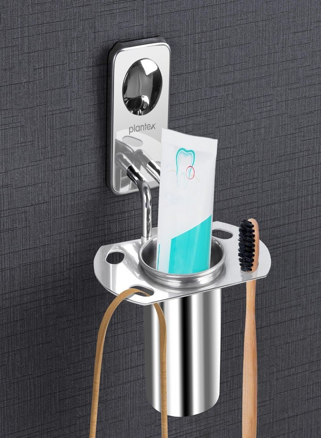 Plantex Metro Platinum Stainless Steel Tooth Brush Holder/Tumbler Holder/Bathroom Accessories - Image 1