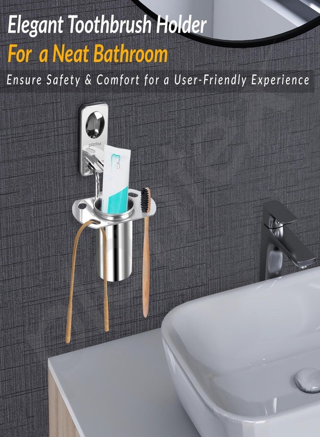 Plantex Metro Platinum Stainless Steel Tooth Brush Holder/Tumbler Holder/Bathroom Accessories - Image 4
