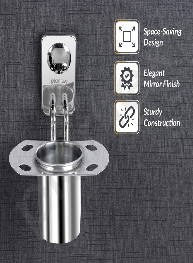 Plantex Metro Platinum Stainless Steel Tooth Brush Holder/Tumbler Holder/Bathroom Accessories - Image 2