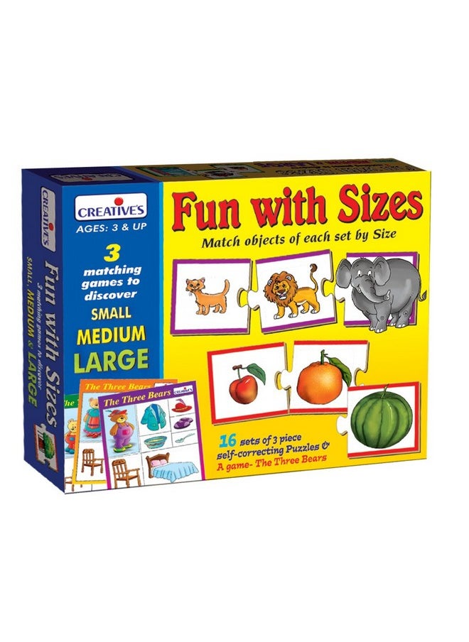 Creative's Creative's Fun with Sizes| Self-Correcting Puzzles for Kids| Matching Skill Puzzles| Activity Guide| Pres-School Toys| Learning Games| Jigsaw Puzzle for Kids| Ages 3 & Up  - Image 1