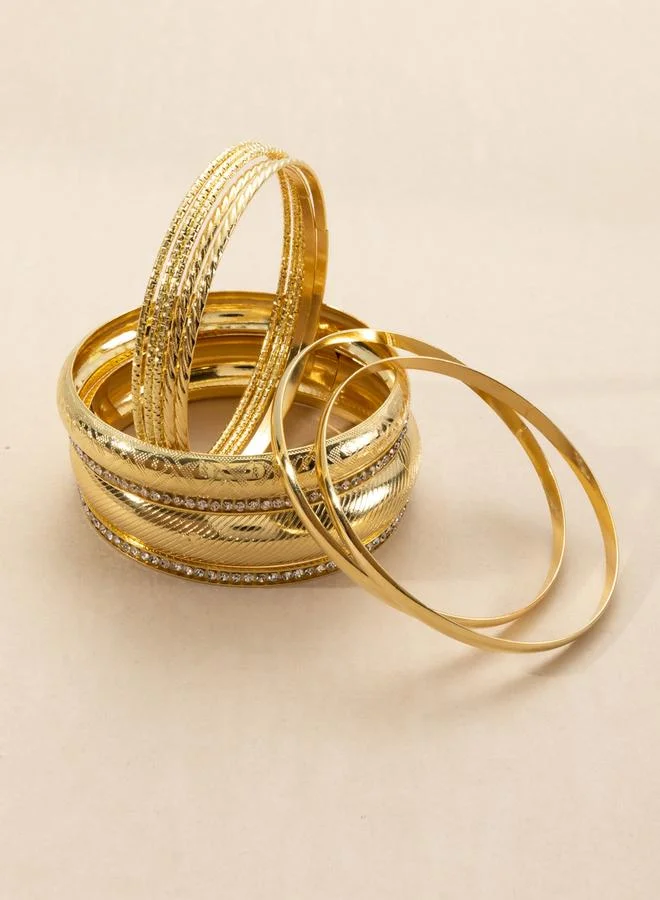 Take Two  Set of 9 - Textured Bangles for Women | Best Price UAE