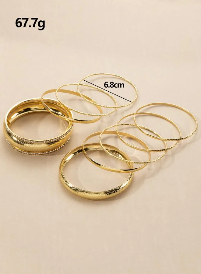 Take Two  Set of 9 - Textured Bangles for Women | Best Price UAE