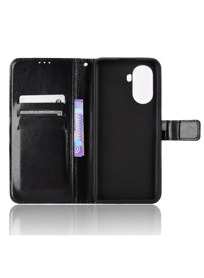 HUAWEI Nova Y71/Y70 Phone Case, Wallet Case for Huawei Nova Y71/Y70 4G, Magnetic PU Leather Stand Card Slot Folio Cover with TPU Shockproof Inner Shell Compatible with Nova Y71/Y70, Black - Image 5