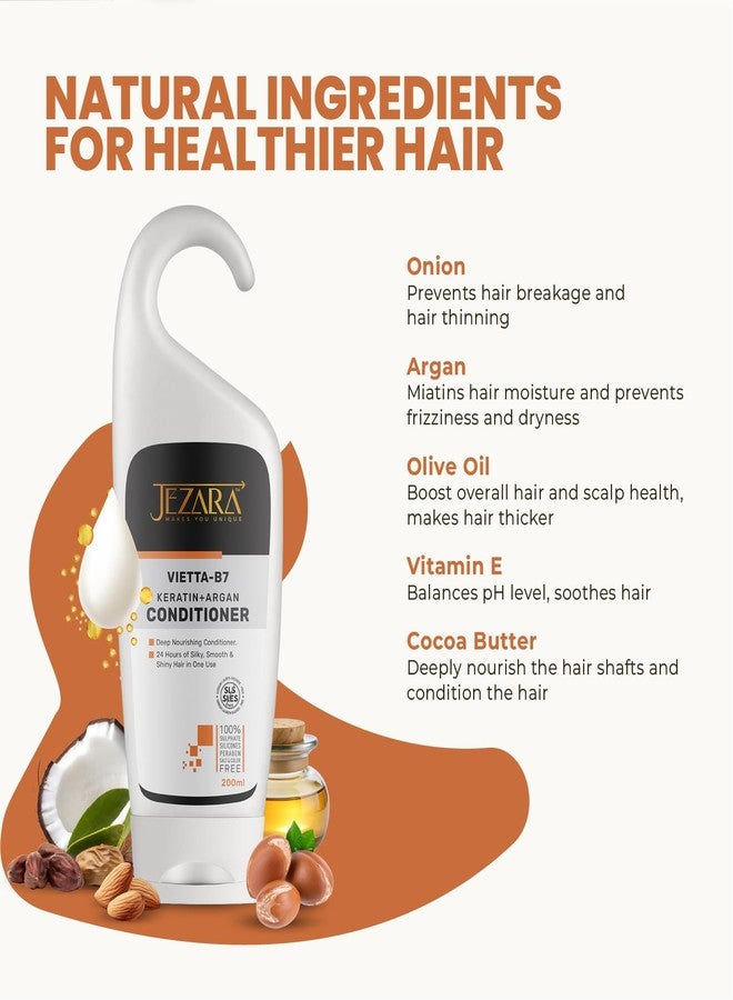 JEZARA Vietta-B7 Keratin-Based Onion + Argan Hair Conditioner | For Stronger, Healthier & Shinier Hair | For Men & Women | 200ml - Image 4