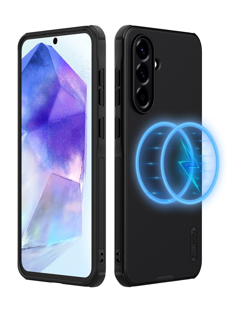 Nillkin Magnetic for Samsung Galaxy A56 5G, TPU Bumper Hard PC Back Cover Slim Fit Shockproof Protective Cover, Black - Image 1
