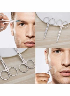 Excefore Professional Small Ear Nose Hair Scissors, Curved and Safety Rounded Tip Grooming Trimming Beauty Shears for Nail, Facial, Mustache, Eyebrows and Eyelashes 2 Pack  - Image 4
