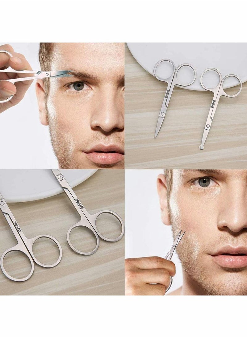 Excefore Professional Small Ear Nose Hair Scissors, Curved and Safety Rounded Tip Grooming Trimming Beauty Shears for Nail, Facial, Mustache, Eyebrows and Eyelashes 2 Pack  - Image 4