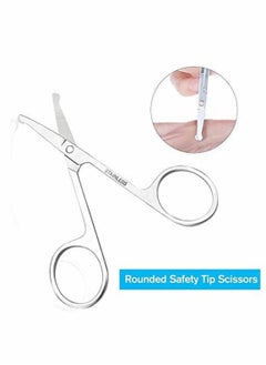 Excefore Professional Small Ear Nose Hair Scissors, Curved and Safety Rounded Tip Grooming Trimming Beauty Shears for Nail, Facial, Mustache, Eyebrows and Eyelashes 2 Pack  - Image 2
