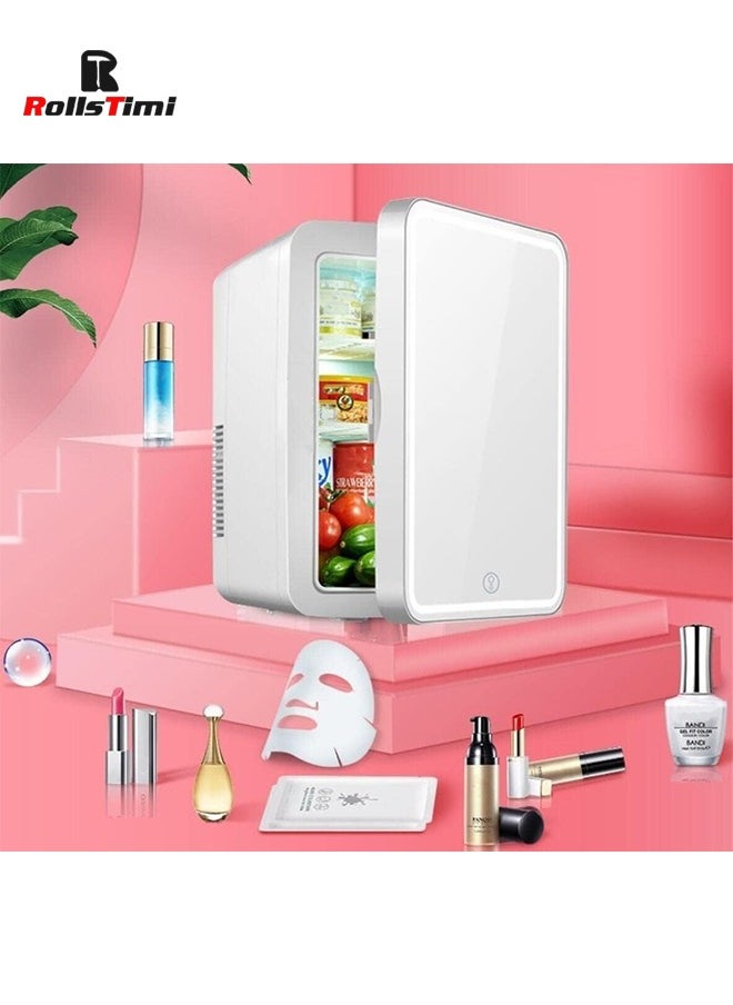 RollsTimi  8L Mini Makeup Fridge with LED Light Mirror Portable Cosmetic Storage Refrigerator Cooler&Warmer Freezer for Home Car  - Image 4