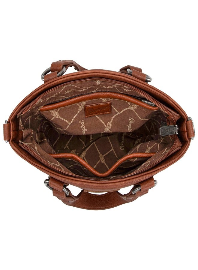 Wrangler Crossbody Purse for Women Work Tote Bag Brown Women's Top-handle Satchel Bag with Convertible Strap and Rivet Disign WG94G-8317BR - Image 5
