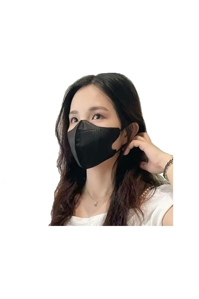 20pc Face Mask 3D Disposable Adult's 3-Ply Melt Blown Filter Black Face Mask with Elastic Ear Loop - Image 1