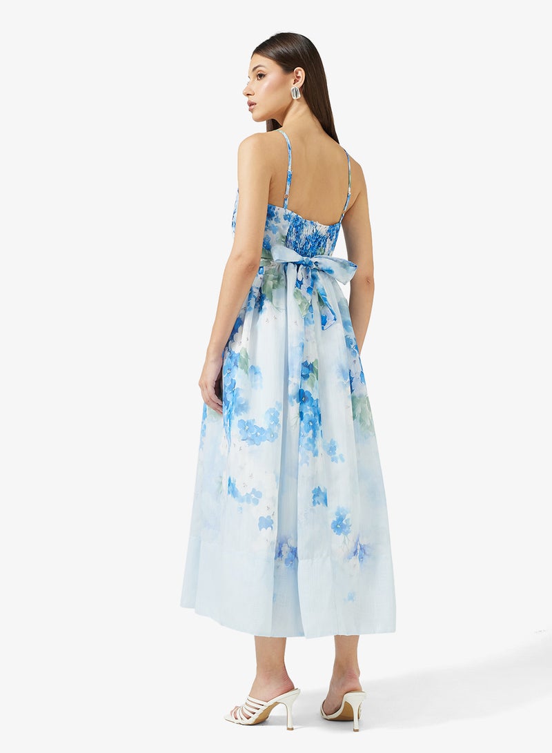 ايلا فستان مطبوع بأشرطة - Image 2