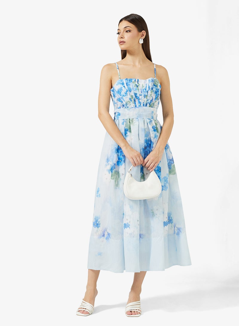 ايلا فستان مطبوع بأشرطة - Image 1