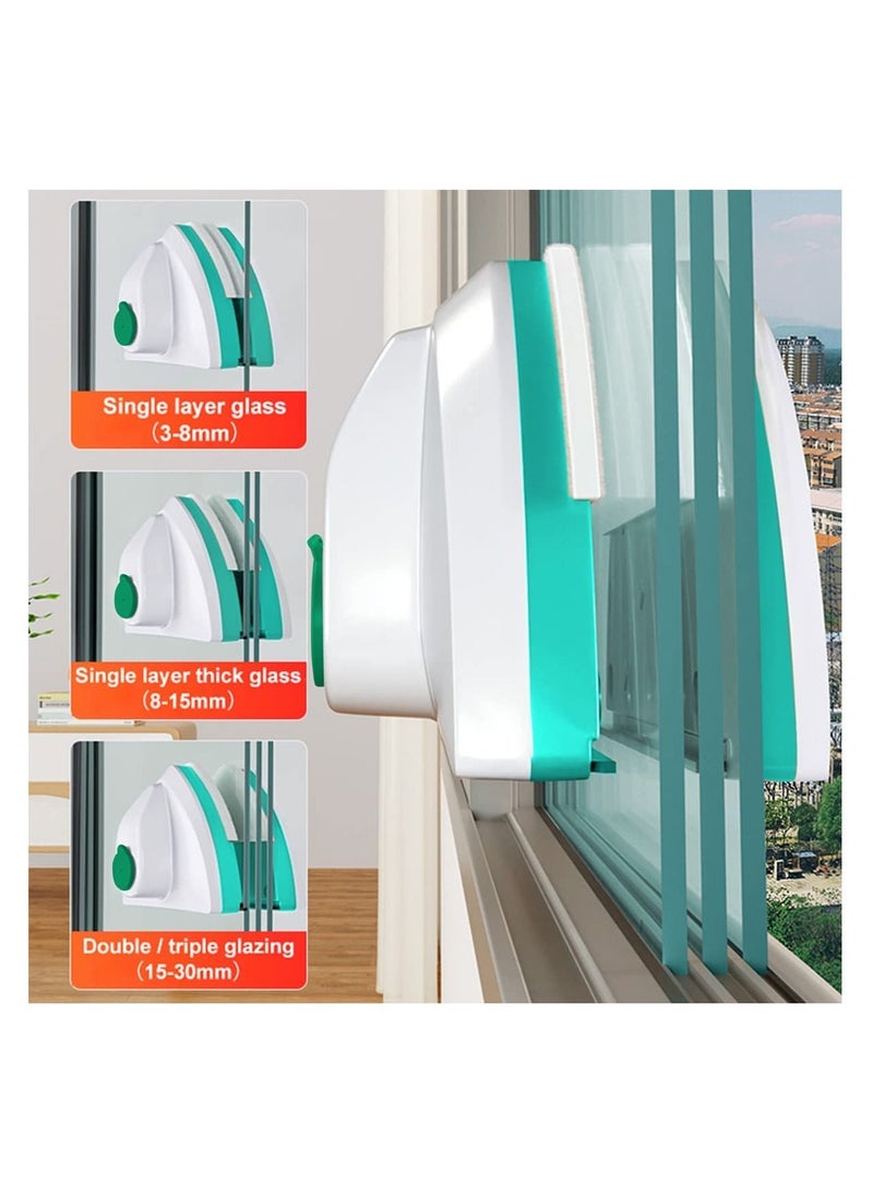 Arabest - Magnetic Glass Cleaning Brush Double Side Glass Cleaning Brush For Window Cleaning Household Cleaning Tool Magnetic Window Cleaner Brush Thickness 0.6''- 1''(15-26mm) - Image 1