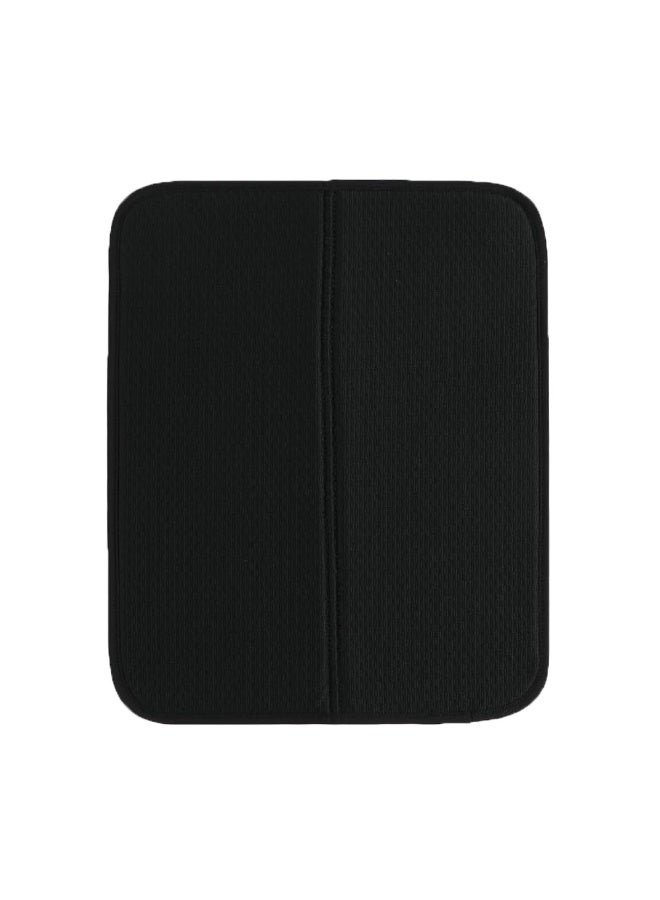 Black Microfiber Super Absorbent Dish Drying Mat 40×45cm, Quick Dry Multi-Purpose Kitchen Countertop Dish Draining Pad - Image 1