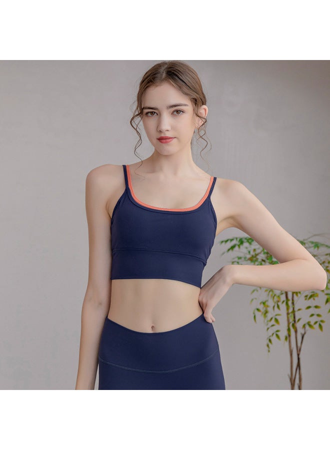 Fake Two-piece Running Sports Bra, Shock-proof Fitness Vest, Beautiful Back, Contrasting Top, Tight Yoga Bra, Women's Body Shaping