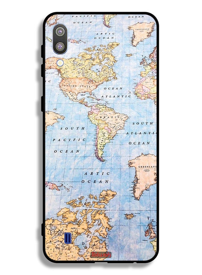 Tolwak Samsung Galaxy M10 Protective Case Cover World Map - Image 2