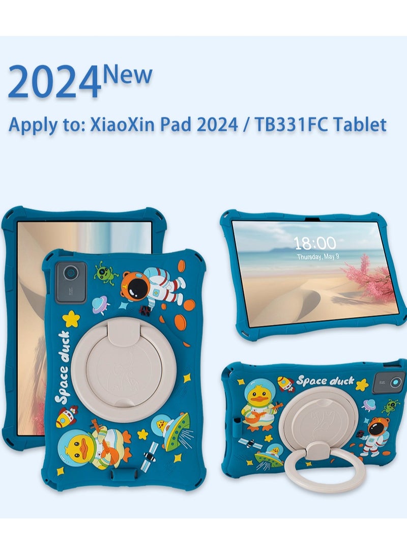 غطاء لجهاز Lenovo Xiaoxin Pad M11 TB 330FC/331FU11 - حقيبة تابلت بحجم 11 بوصة 2024، مقبض دوار 360 درجة للأطفال، غطاء ناعم من السيليكون لجهاز Lenovo Xiaoxin. - Image 3