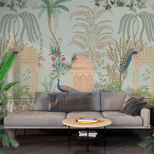 PAPER PLANE DESIGN Indian Ethnic Traditional Mughal Garden Floral Theme Wallpaper Mural. (6 FEET X 8 FEET, Vinyl - SELF Adhesive) - Image 4