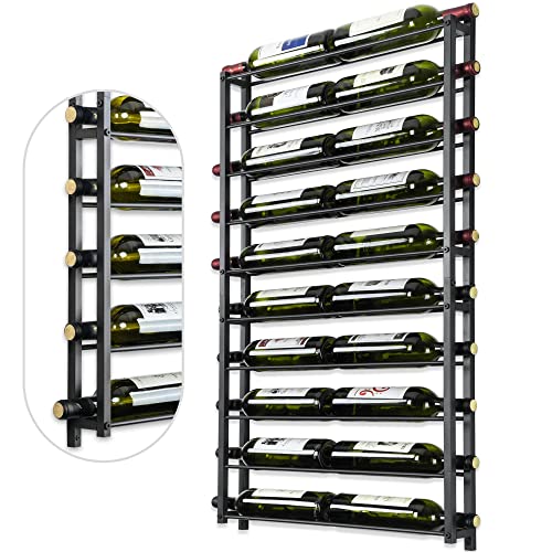 AQAREA Wine Rack Wall Mounted 20 Bottles Hanging Wine Rack Wall Mount  Black Wall Wine Storage Holder