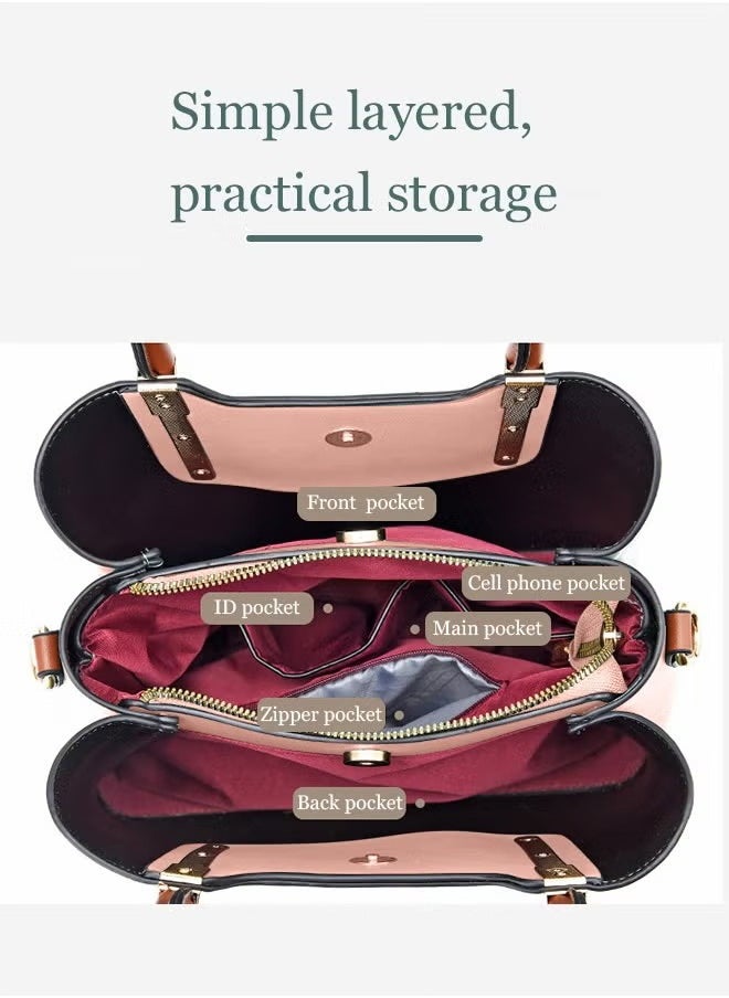 Canway - Retro Elegant Handbag Advanced Leather Unique Chic All-match Large Capacity One Shoulder/Crossbody Messenger Bag for Women/Mother/Girl Friend Gift - Image 1