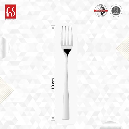 FnS Slimline Stainless Steel Mirror Finish Dinner Fork Set of 6 for Noodles, Dinner Cutlery Set for Home Kitchen and Dinning - Image 3
