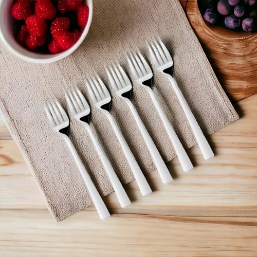 FnS Slimline Stainless Steel Mirror Finish Dinner Fork Set of 6 for Noodles, Dinner Cutlery Set for Home Kitchen and Dinning - Image 5
