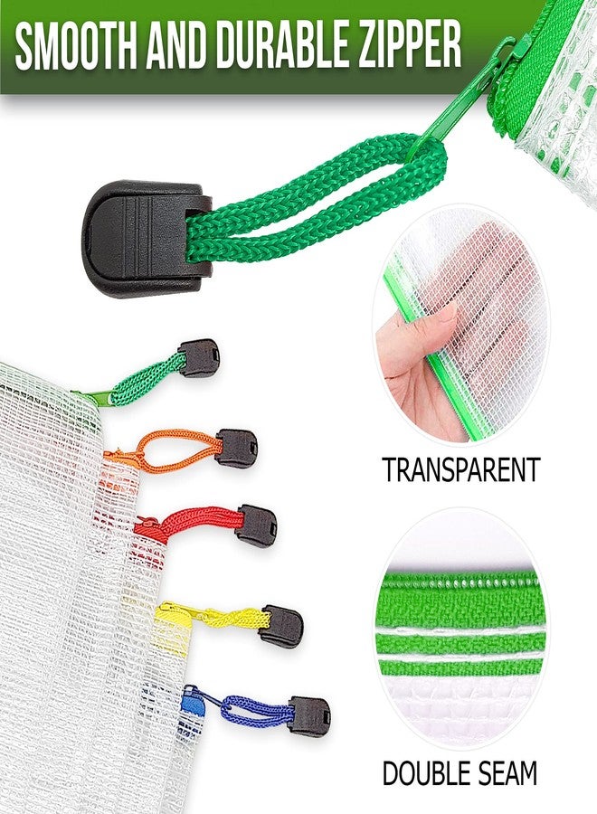 JUZARI 32 Pack Mesh Zipper Pouch Bags A3-17.7x12.6 - Plastic Zipper Pouches for Organizing - Board Game Bags - Puzzle Organizer Bag - Large Zippered Pouch Bag - Mesh Pouches with Zippered - Puzzle Storage - Image 2