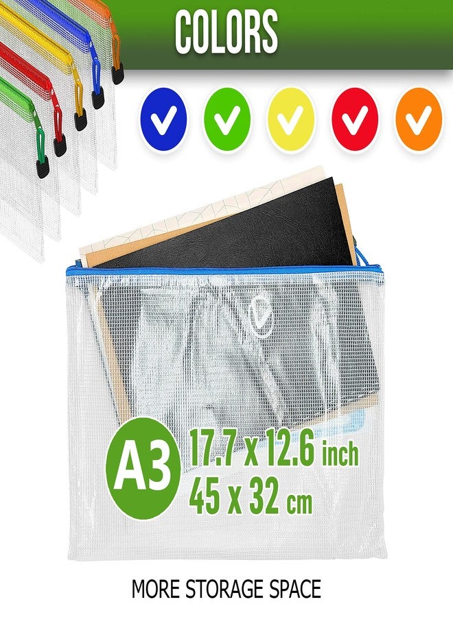 JUZARI 32 Pack Mesh Zipper Pouch Bags A3-17.7x12.6 - Plastic Zipper Pouches for Organizing - Board Game Bags - Puzzle Organizer Bag - Large Zippered Pouch Bag - Mesh Pouches with Zippered - Puzzle Storage - Image 3