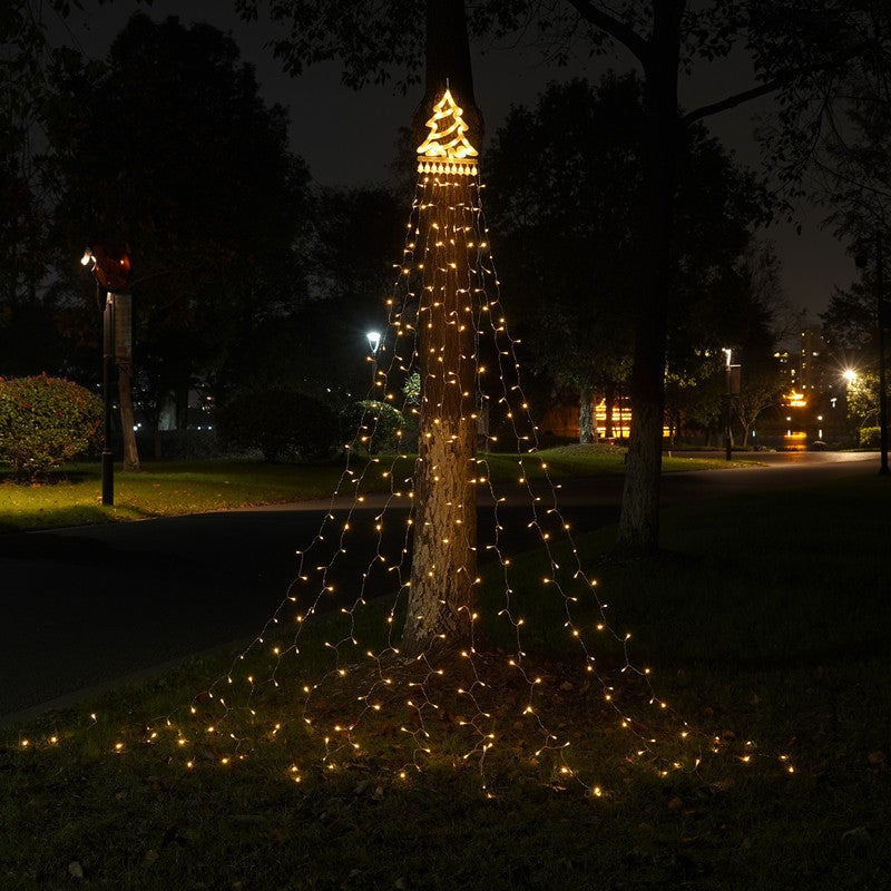 LED five-pointed star  tree waterfall lights 9 trailing meteor waterfall lights outdoor courtyard Holiday  decoration lights - Image 4