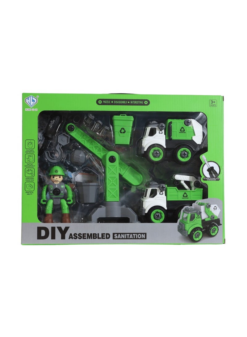 A cleaning vehicle assembly and disassembly set - Image 1