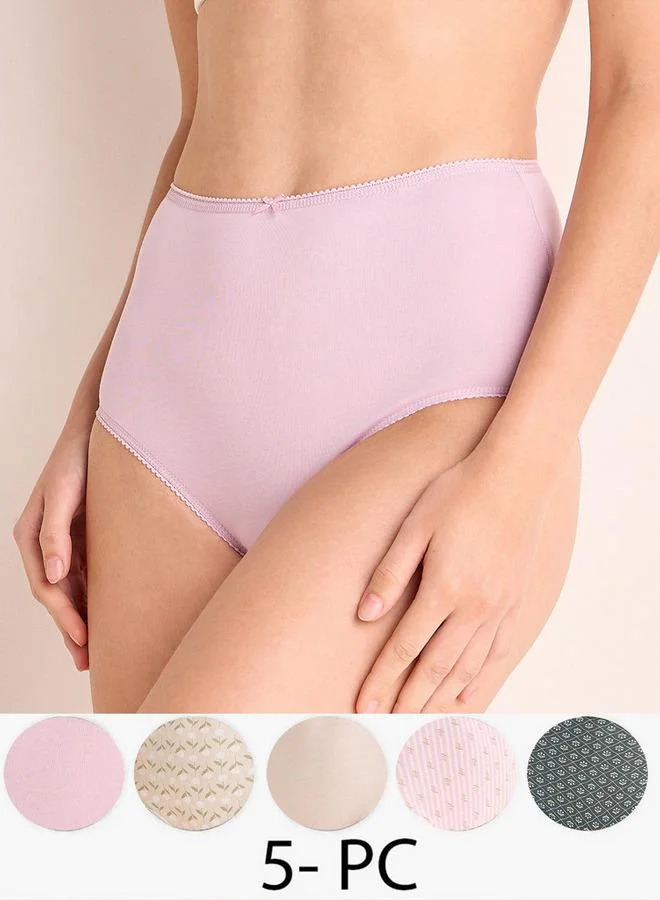 Pack of 5 - Intimates High Waist Assorted Full Briefs