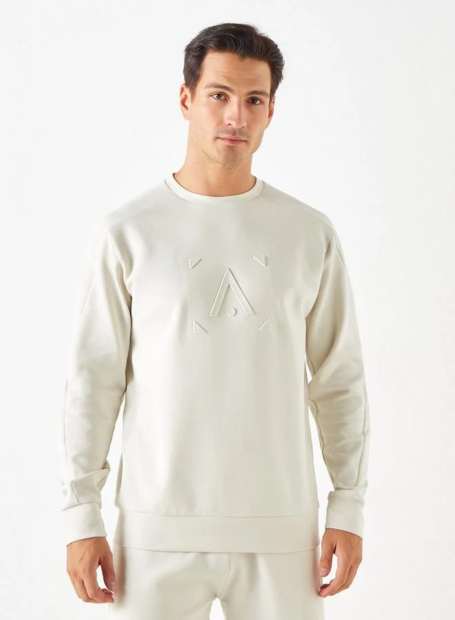 ADOT by Splash Embossed Sweatshirt with Crew Neck and Long Sleeves