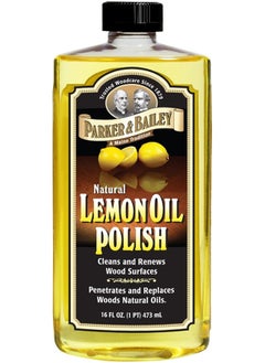 Parker & Bailey Parker & Bailey Lemon Oil Polish - Natural Lemon Scented Wood Cleaner & Furniture Polish, Cleans, Renews, Restores & Rejuvenates Wood Surfaces, 16oz  - Image 1