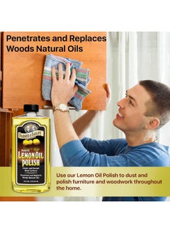 Parker & Bailey Parker & Bailey Lemon Oil Polish - Natural Lemon Scented Wood Cleaner & Furniture Polish, Cleans, Renews, Restores & Rejuvenates Wood Surfaces, 16oz  - Image 5