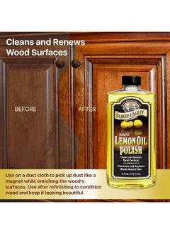 Parker & Bailey Parker & Bailey Lemon Oil Polish - Natural Lemon Scented Wood Cleaner & Furniture Polish, Cleans, Renews, Restores & Rejuvenates Wood Surfaces, 16oz  - Image 3