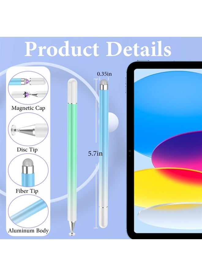 Stylus Pens for Touch Screens, 2 in 1 Magnetic Disc Stylus Pen for iPad with Magnetic Cap, Tablet iPad Pencil Compatible with iPhone/iPad/Android/Microsoft/Surface All Capacitive Touch Screens