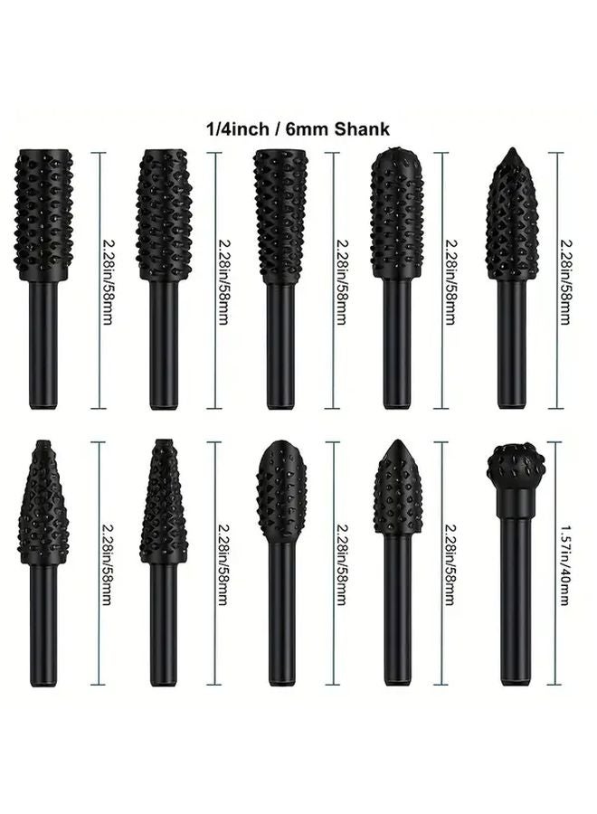 5pcs Wood Carving Rotary Rasp Drill Bit Set For Woodworking Engraving Polishing - Image 4