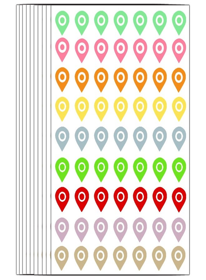 Top label Map Location Position Stickers,Waterproof Removable Sticker,Colored map Location Sticker,Map Pointer Stickers,Indicator Labels,100 Pcs - Image 1