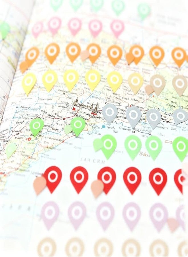 Top label Map Location Position Stickers,Waterproof Removable Sticker,Colored map Location Sticker,Map Pointer Stickers,Indicator Labels,100 Pcs - Image 4