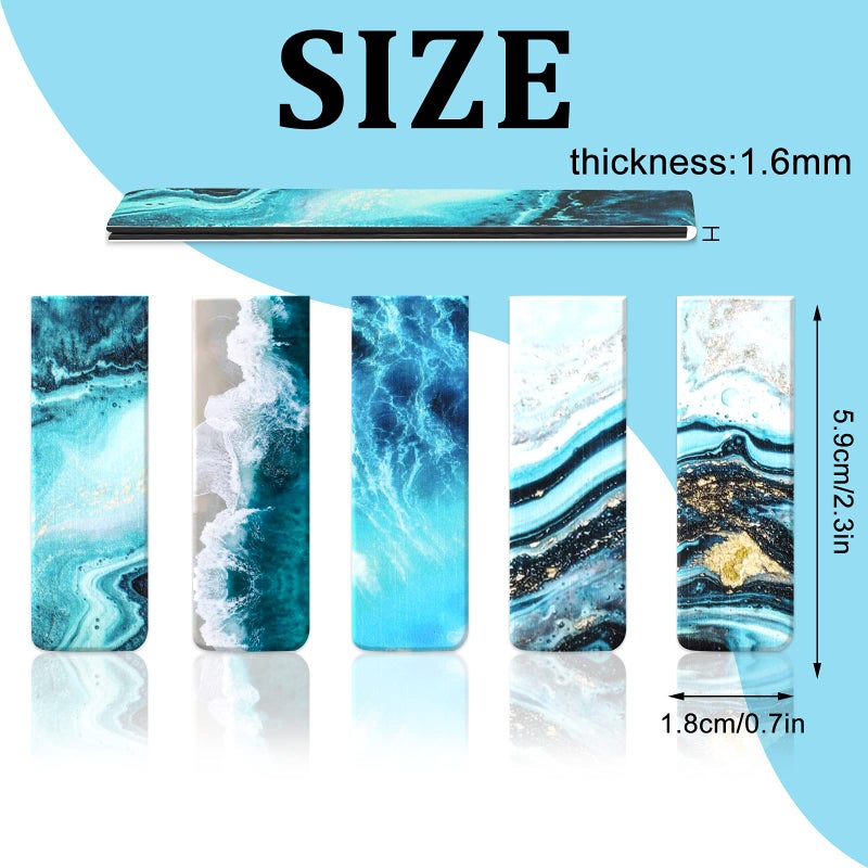 Joyberg 15 Pieces Bookmarks, Magnetic Bookmarks for Women, Men, Book Lovers, Page Markers for Students Teachers Reading (Multi Ocean) - Image 2