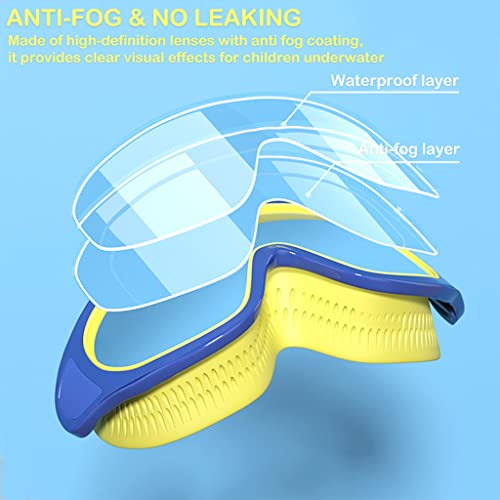 Optifit® Big Frame Swimming Goggles Leakproof Swimming Goggles for Children Kids Swim Goggles with Anti Fog and UV Protection for Boys Girls for Age 3-16 - Image 4