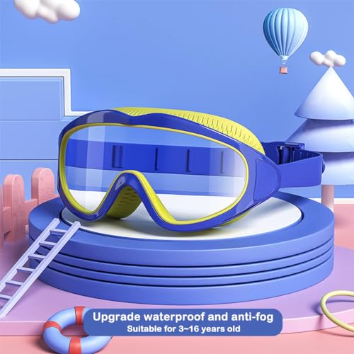 Optifit® Big Frame Swimming Goggles Leakproof Swimming Goggles for Children Kids Swim Goggles with Anti Fog and UV Protection for Boys Girls for Age 3-16 - Image 2