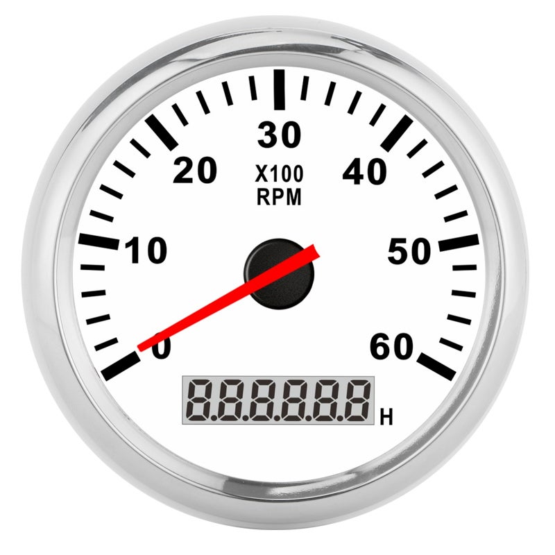 Tachometer Gauge 0-6000 RPM Universal Digital Tachometer - IP67 Waterproof Backlight Tach Meter for Vehicle Yacht Boat RV - Image 2