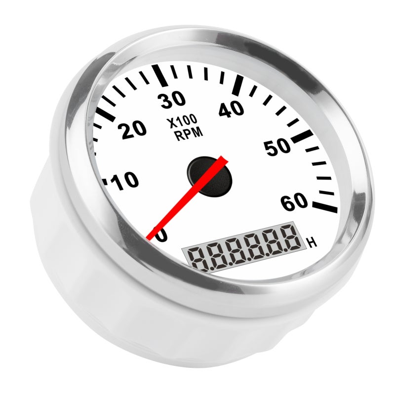Tachometer Gauge 0-6000 RPM Universal Digital Tachometer - IP67 Waterproof Backlight Tach Meter for Vehicle Yacht Boat RV - Image 4
