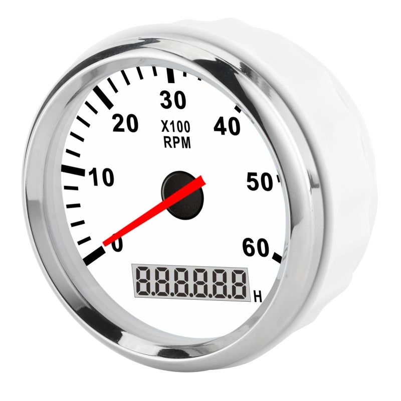 Tachometer Gauge 0-6000 RPM Universal Digital Tachometer - IP67 Waterproof Backlight Tach Meter for Vehicle Yacht Boat RV - Image 3