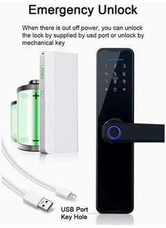 Arabest Tuya Smart Lock Fingerprint Lock Door Lock Keypad Door Lock with Handle Fingerprint Electronic Deadbolt Door Lock Smart Door Lock Compatible with Tuya APP  - Image 2